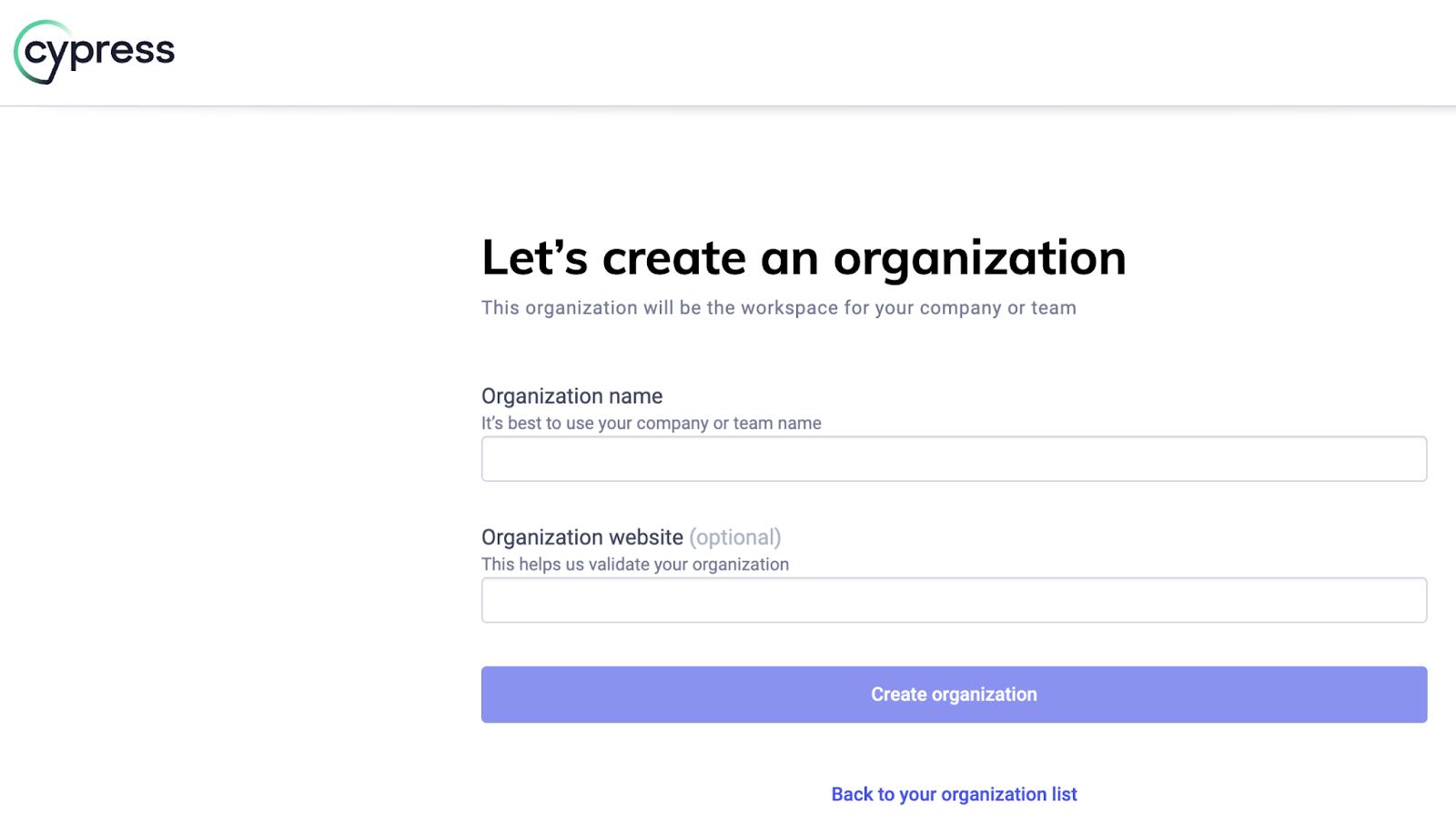 Create an organization
