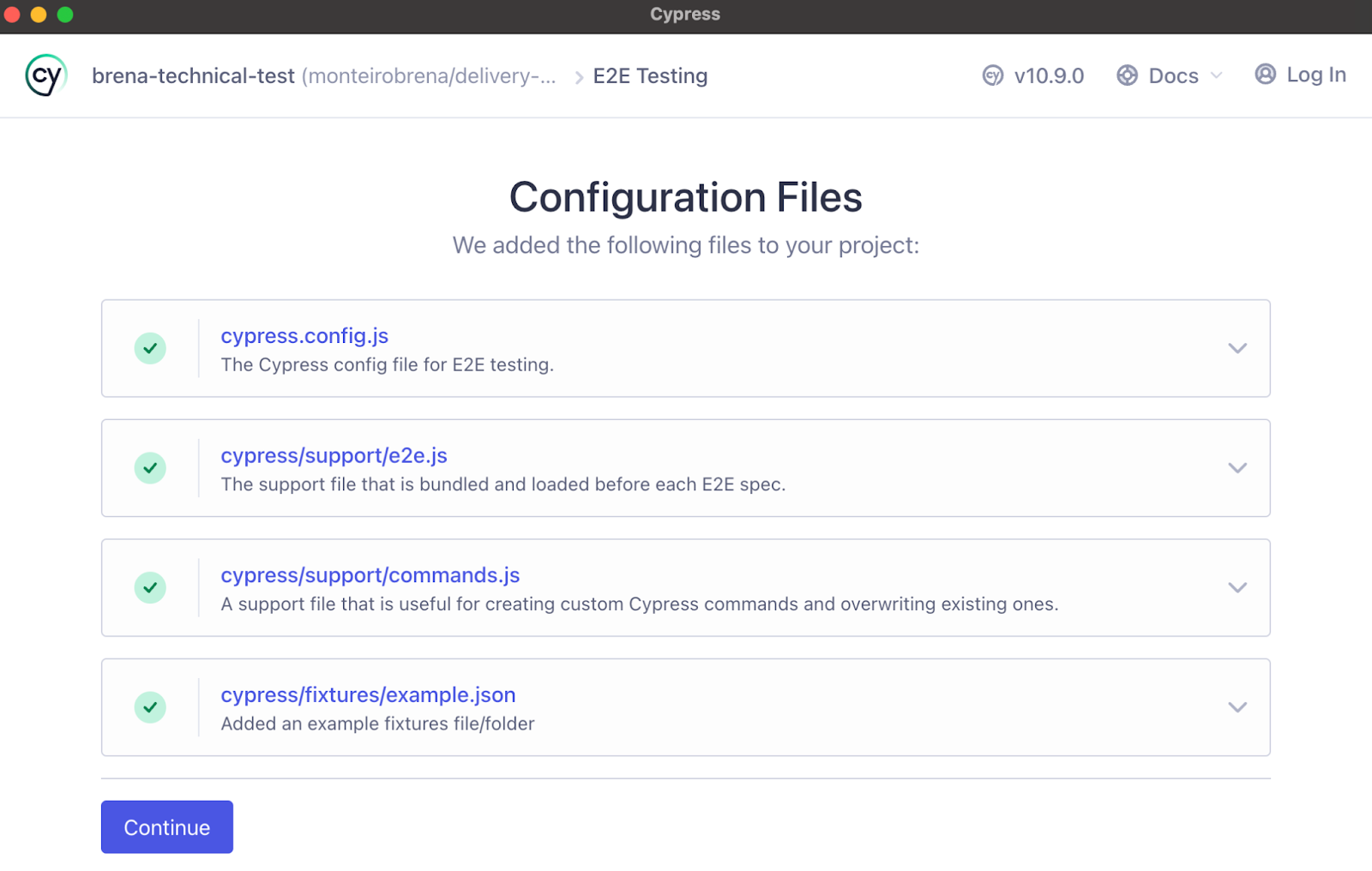 Cypress configuration files
